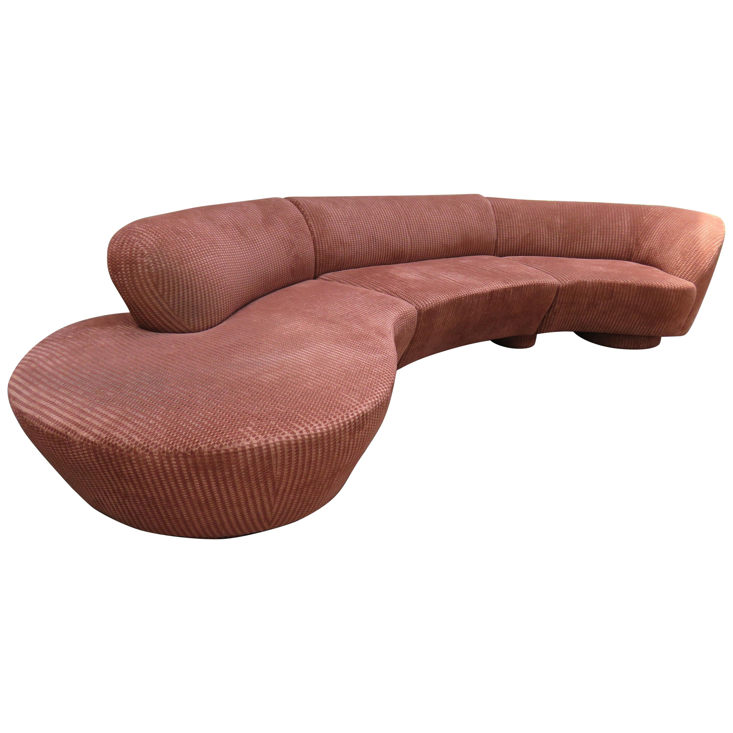 Spectacular Vladimir Kagan Curved 3-Piece Cloud Sofa Sectional Directional
