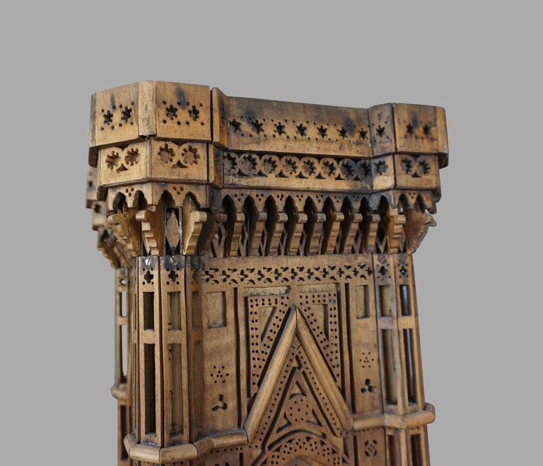 Spectacular Walnut Maquette of Giotto's Campanile in Florence, Italy For Sale 5
