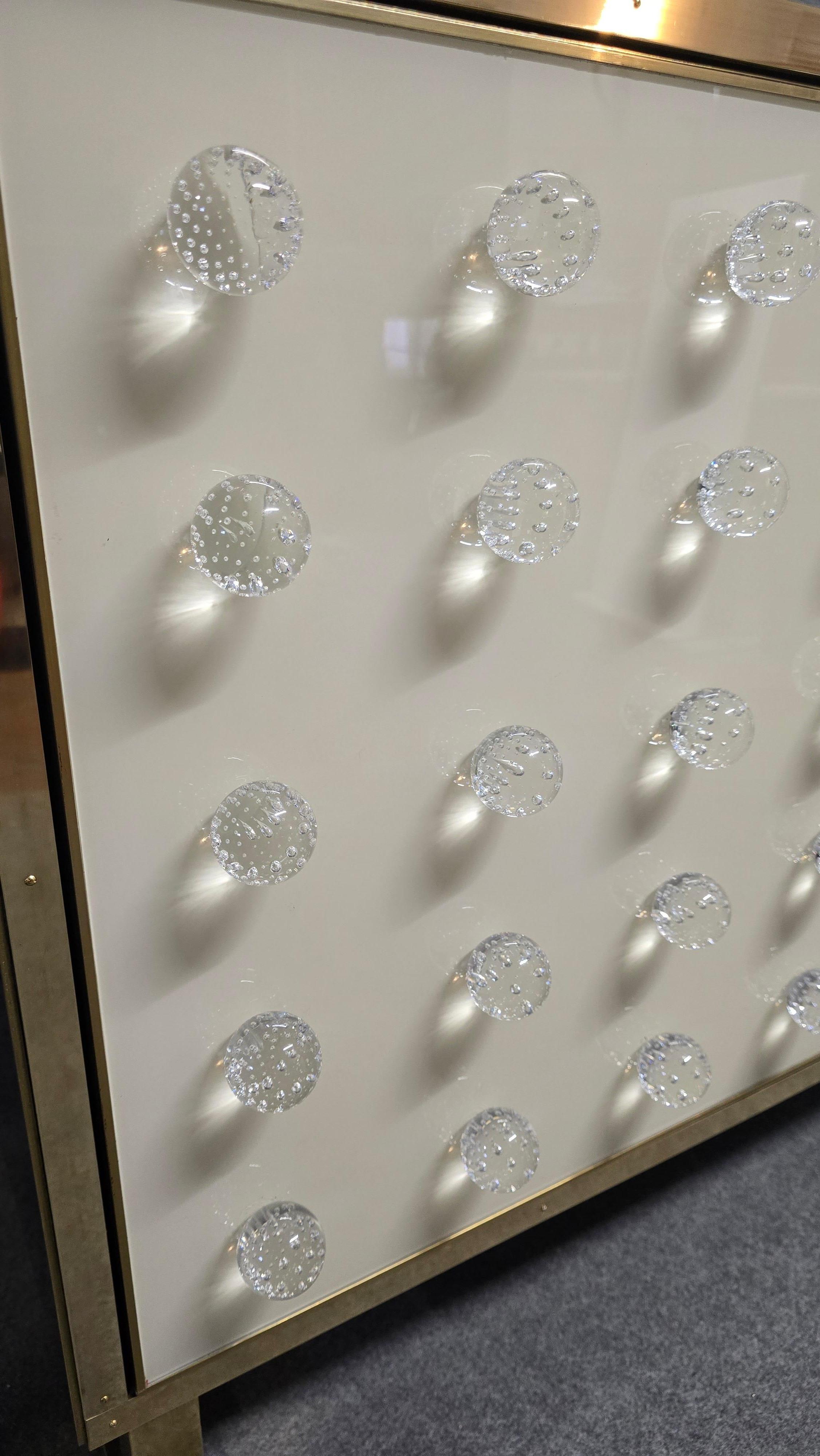 Spectaculaire armoire blanche et noire en verre de Murano fabriquée en Italie disponible en vente 4
