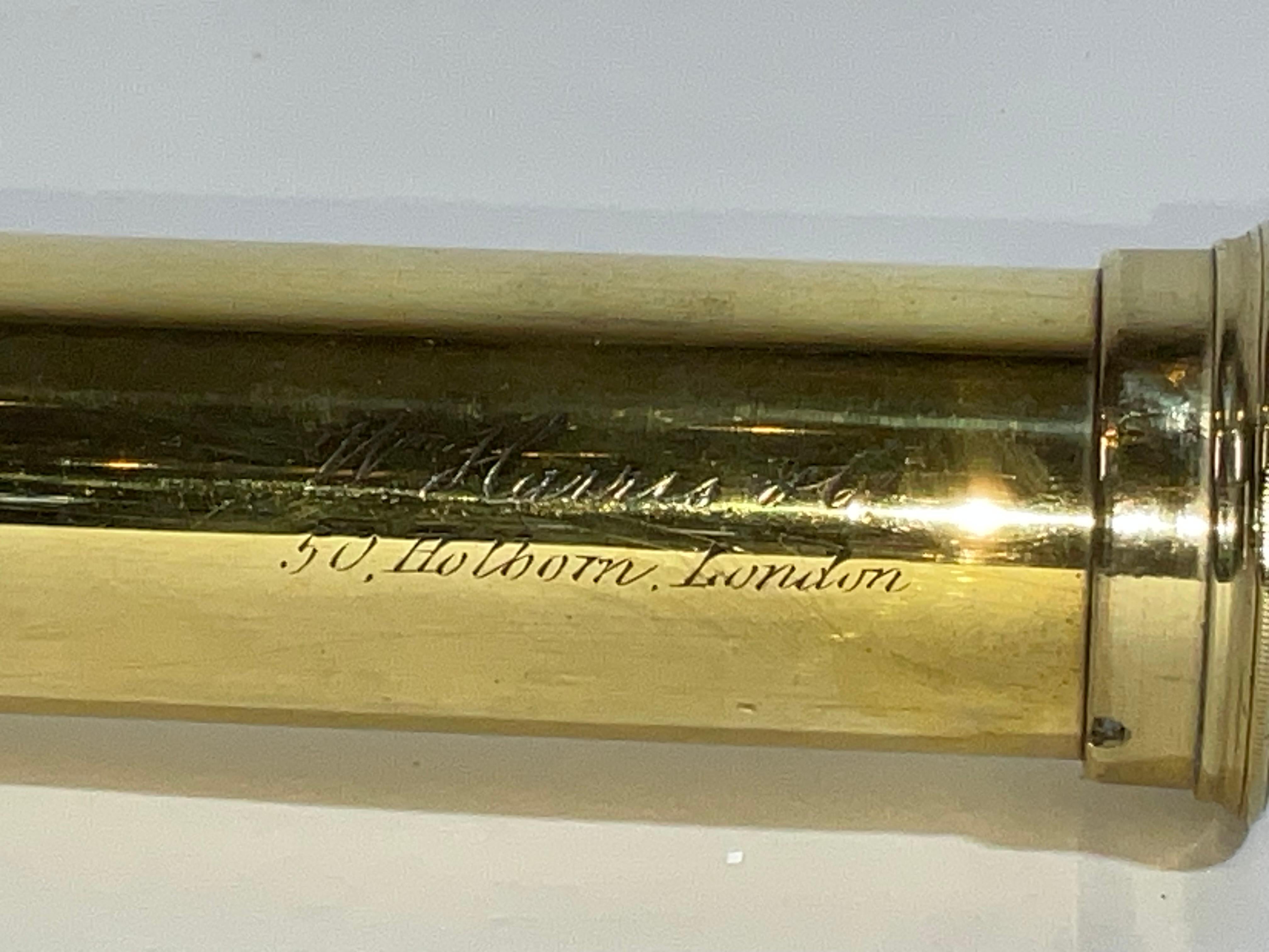 Spectacular Wood-Barreled Captain’s Telescope with Polished Brasses For Sale 2