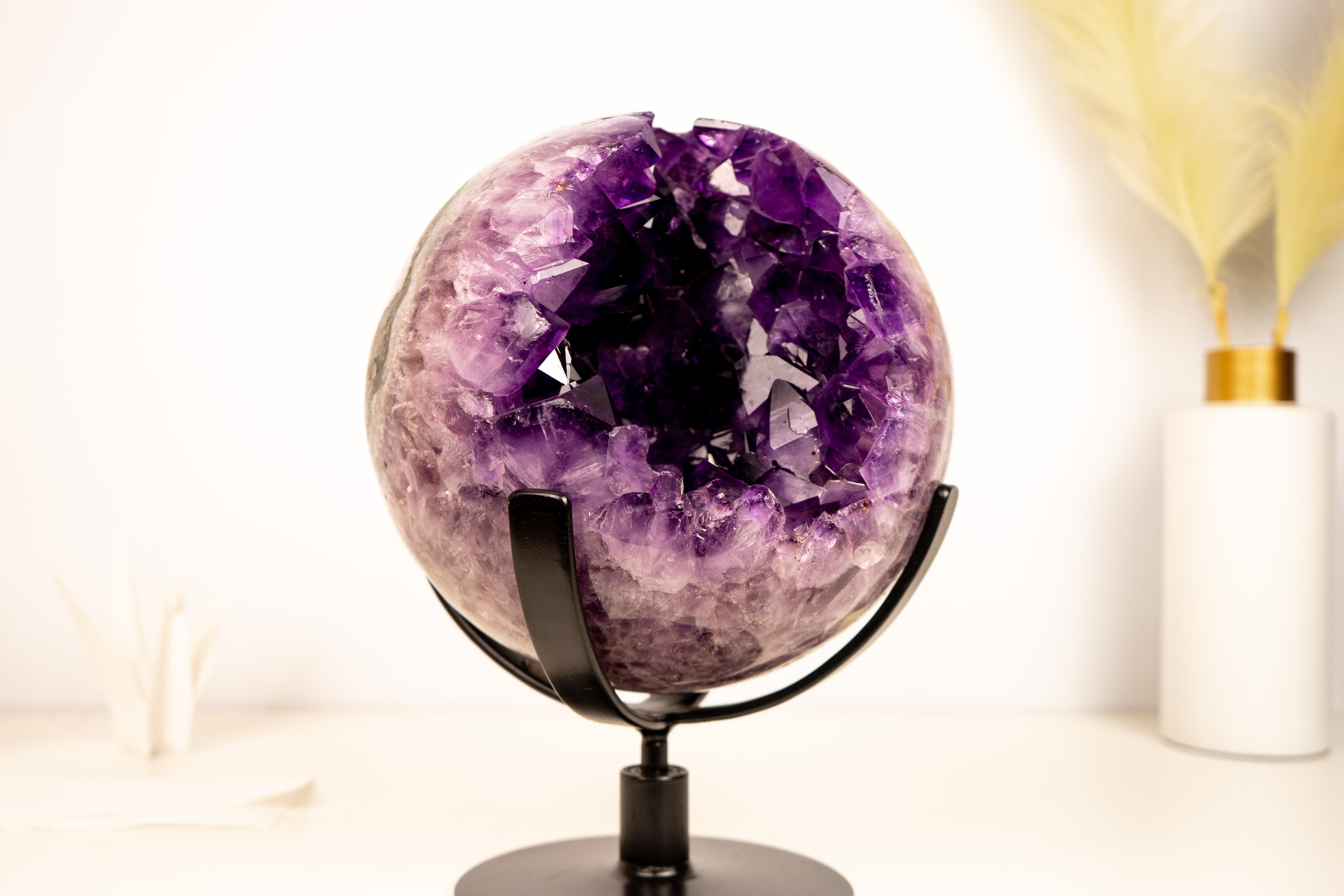 XXI secolo e contemporaneo Spettacolare Sfera di Ametista X-Large con Ametista Viola Profonda in vendita