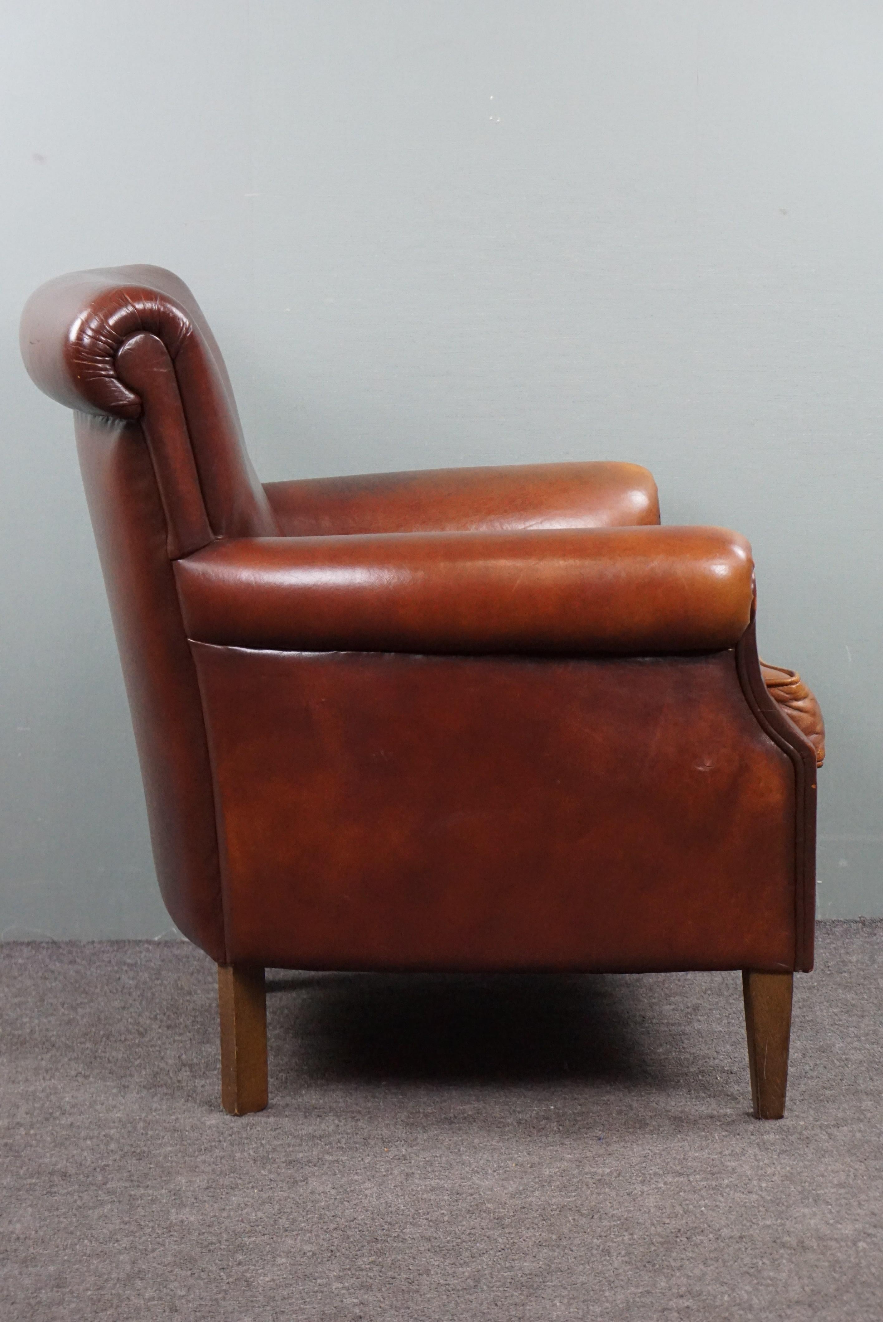 Contemporary Spectacularly beautiful colored sheepskin leather armchair. For Sale