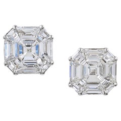 Spectra Fine Jewelry 10.74 Carats Illusion Asscher-shape Diamond Stud Earrings