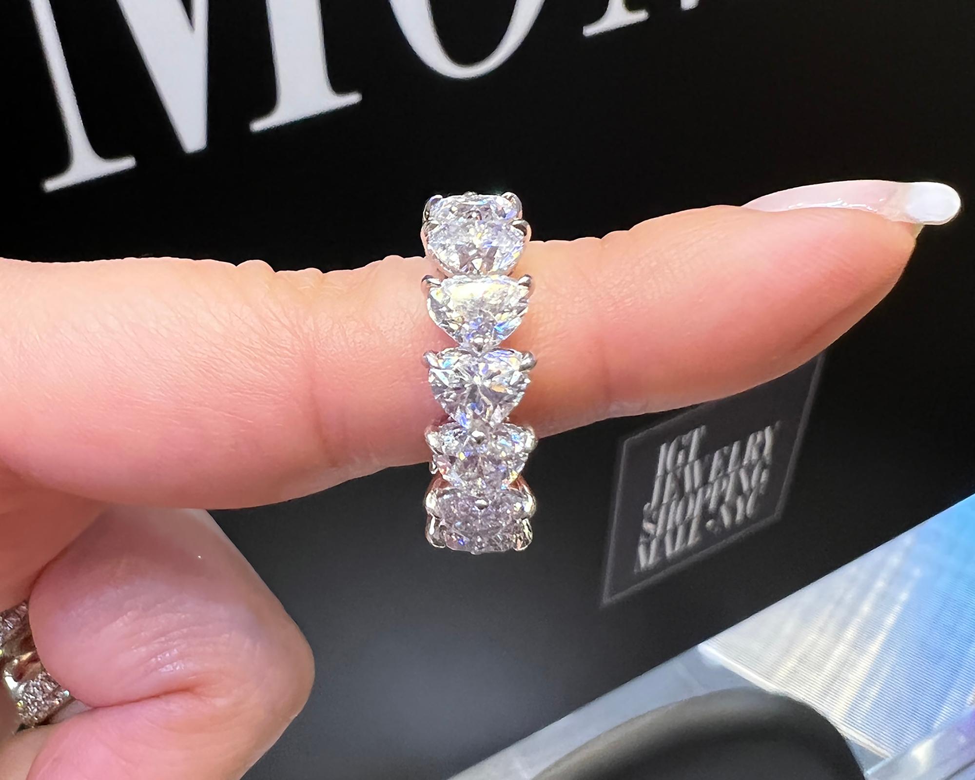 Spectra Fine Jewelry 11.13 Carat Heart Shape Diamond Wedding Ring In New Condition For Sale In New York, NY