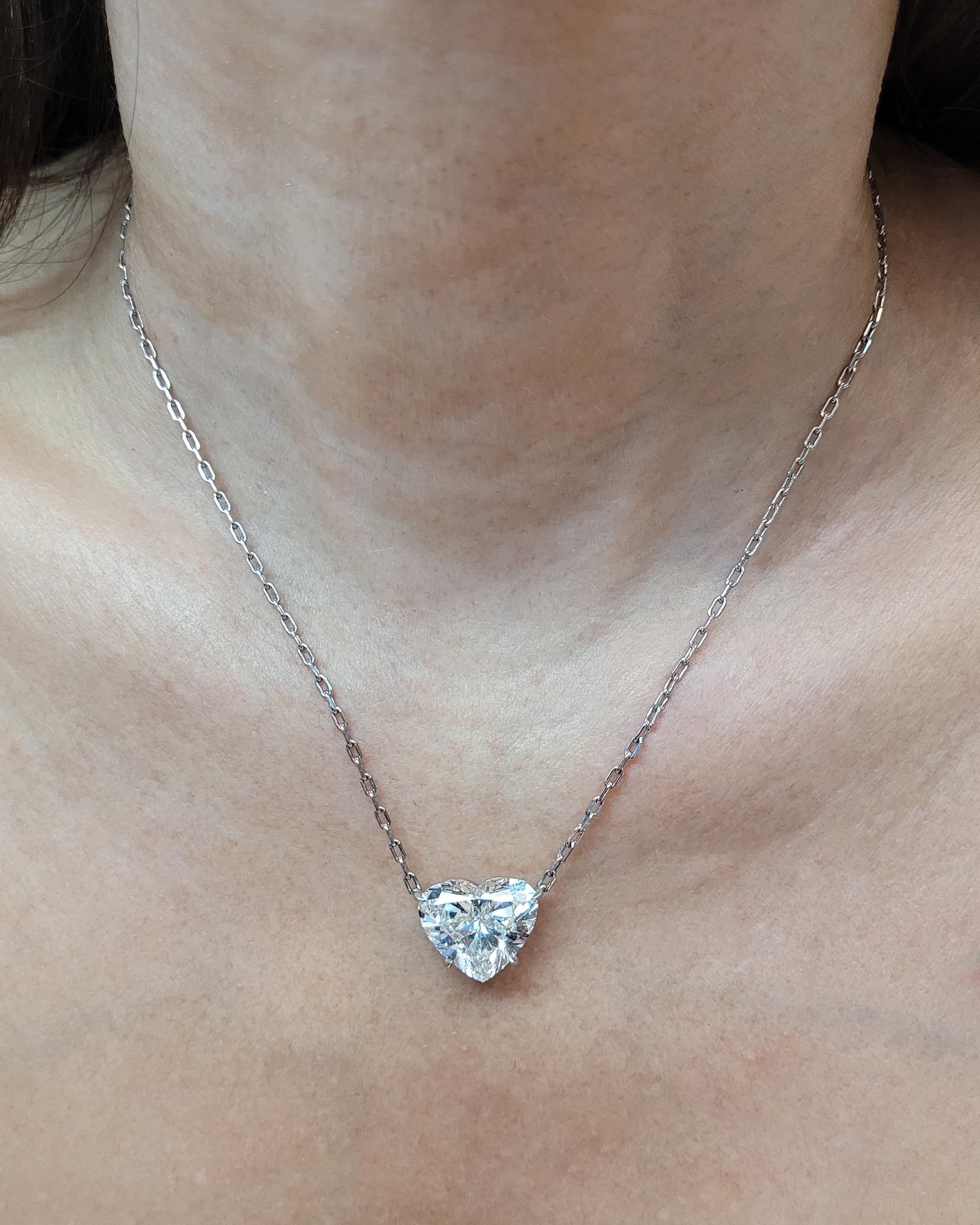 Heart Cut Spectra Fine Jewelry GIA Certified 11.14 Carat Heart-Shaped Diamond Necklace For Sale