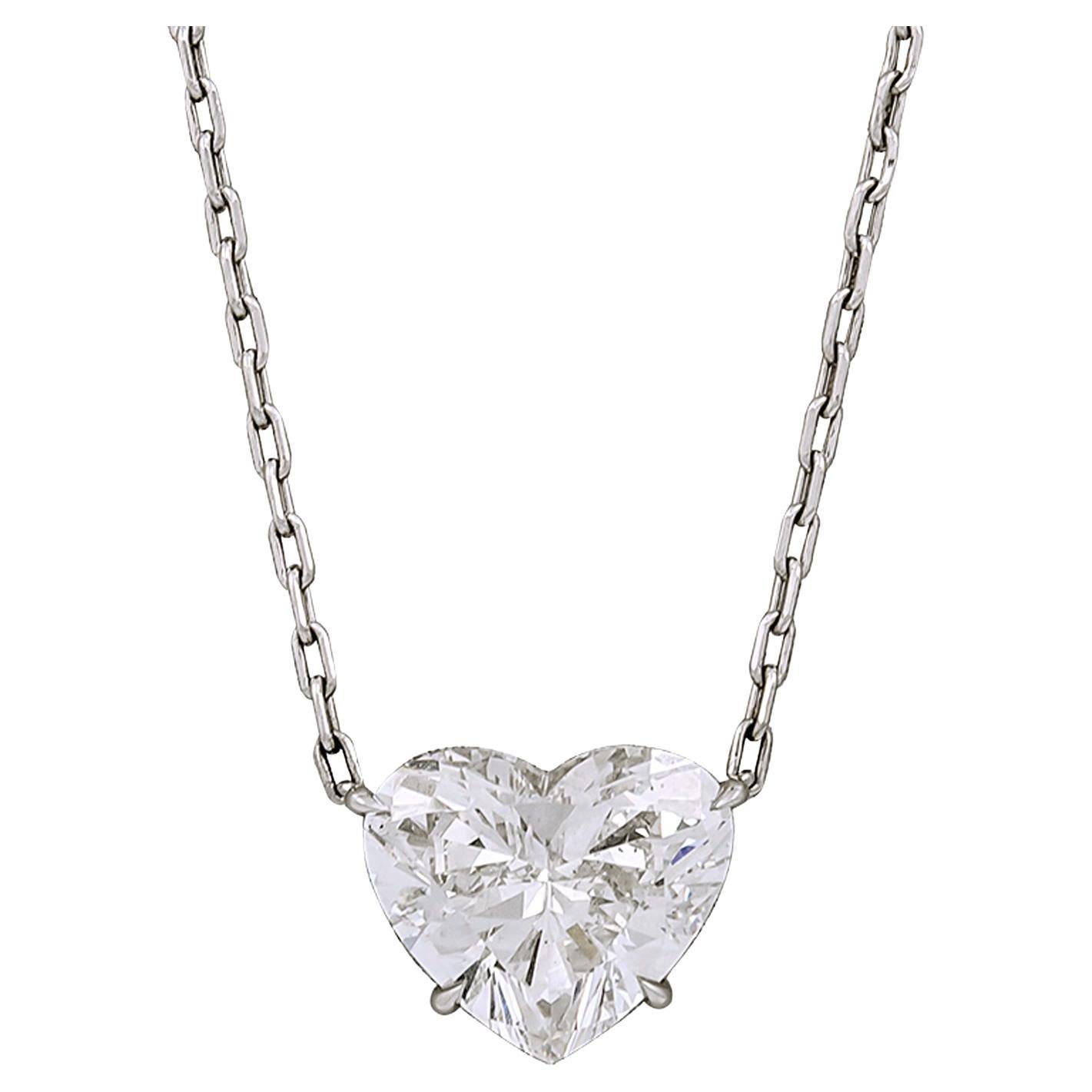 Spectra Fine Jewelry GIA Certified 11.14 Carat Heart-Shaped Diamond Necklace For Sale