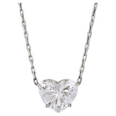 Spectra Fine Jewelry GIA Certified 11.14 Carat Heart-Shaped Diamond Necklace