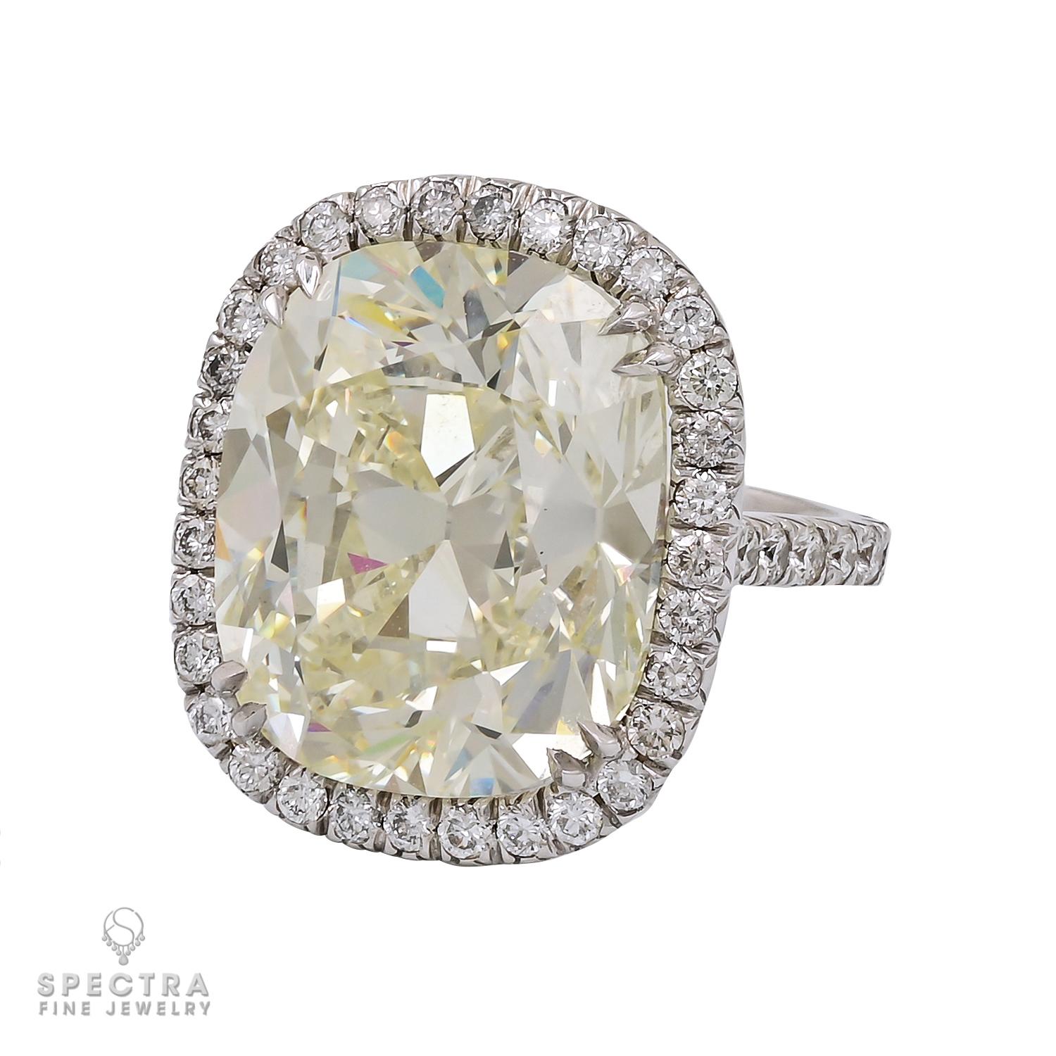 Modern Spectra Fine Jewelry 12.52 Carat Cushion Diamond Ring For Sale