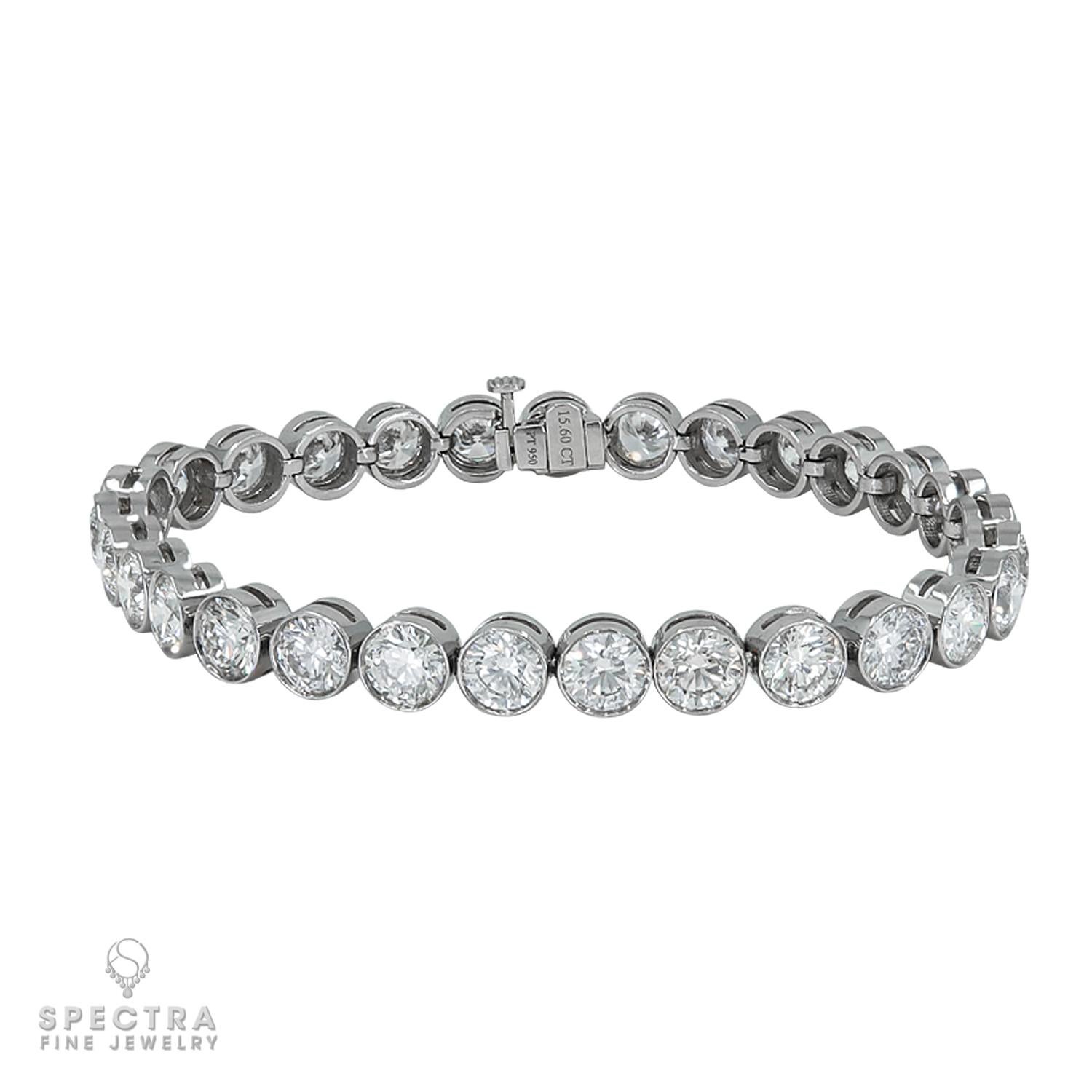 Spectra Fine Jewelry Contemporary 15,60 Karat Runder Diamant Tennis-Armband (Zeitgenössisch) im Angebot