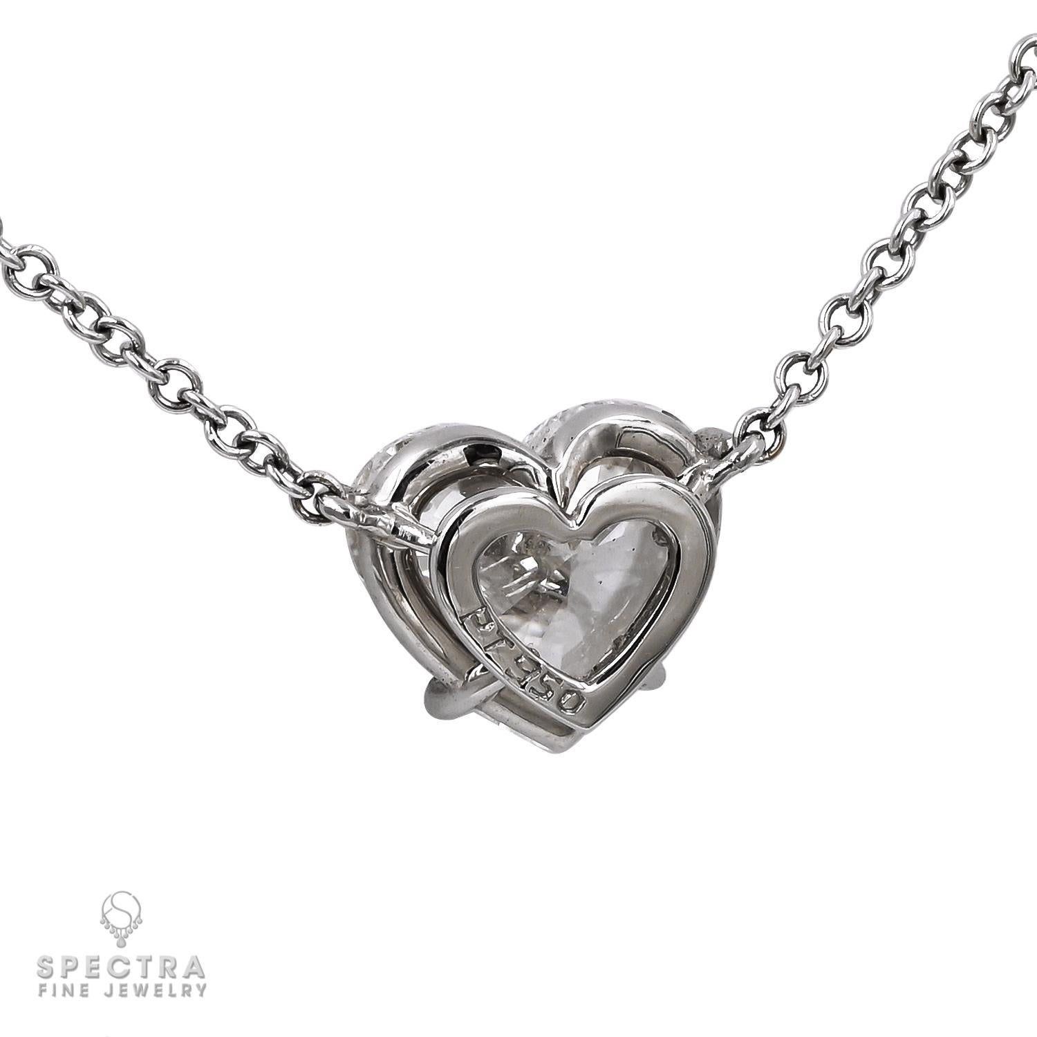 Heart Cut Spectra Fine Jewelry 1.58 Carat Heart Shape Diamond Pendant Necklace For Sale