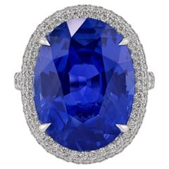 Spectra Fine Jewelry, bague saphir de Ceylan bleu tournesol de 19,80 carats