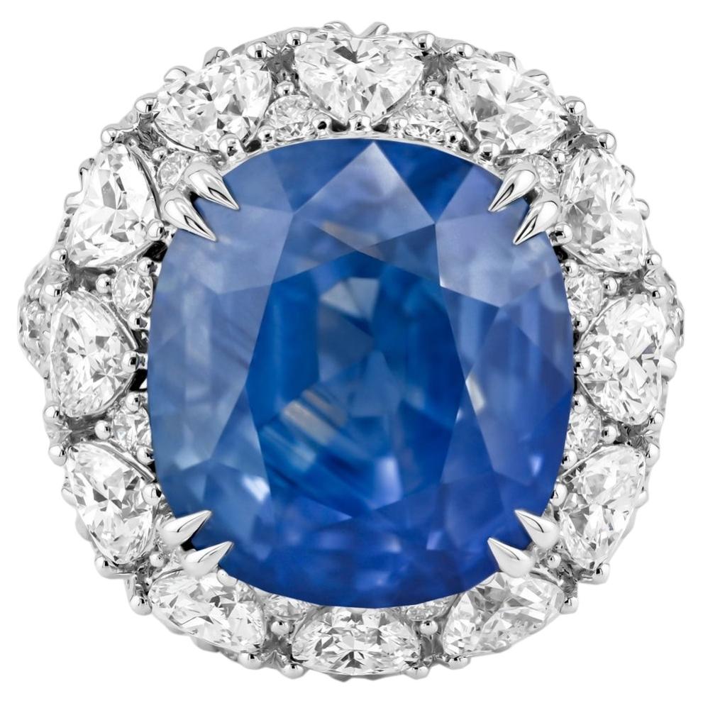 Spectra Fine Jewelry 20.35 ct. Kashmir Sapphire & Diamond Ring For Sale