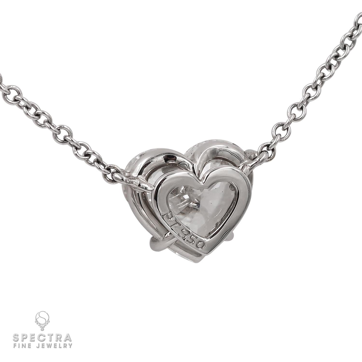 Heart Cut Spectra Fine Jewelry 2.11 Carat Heart-shape Diamond Pendant Necklace For Sale