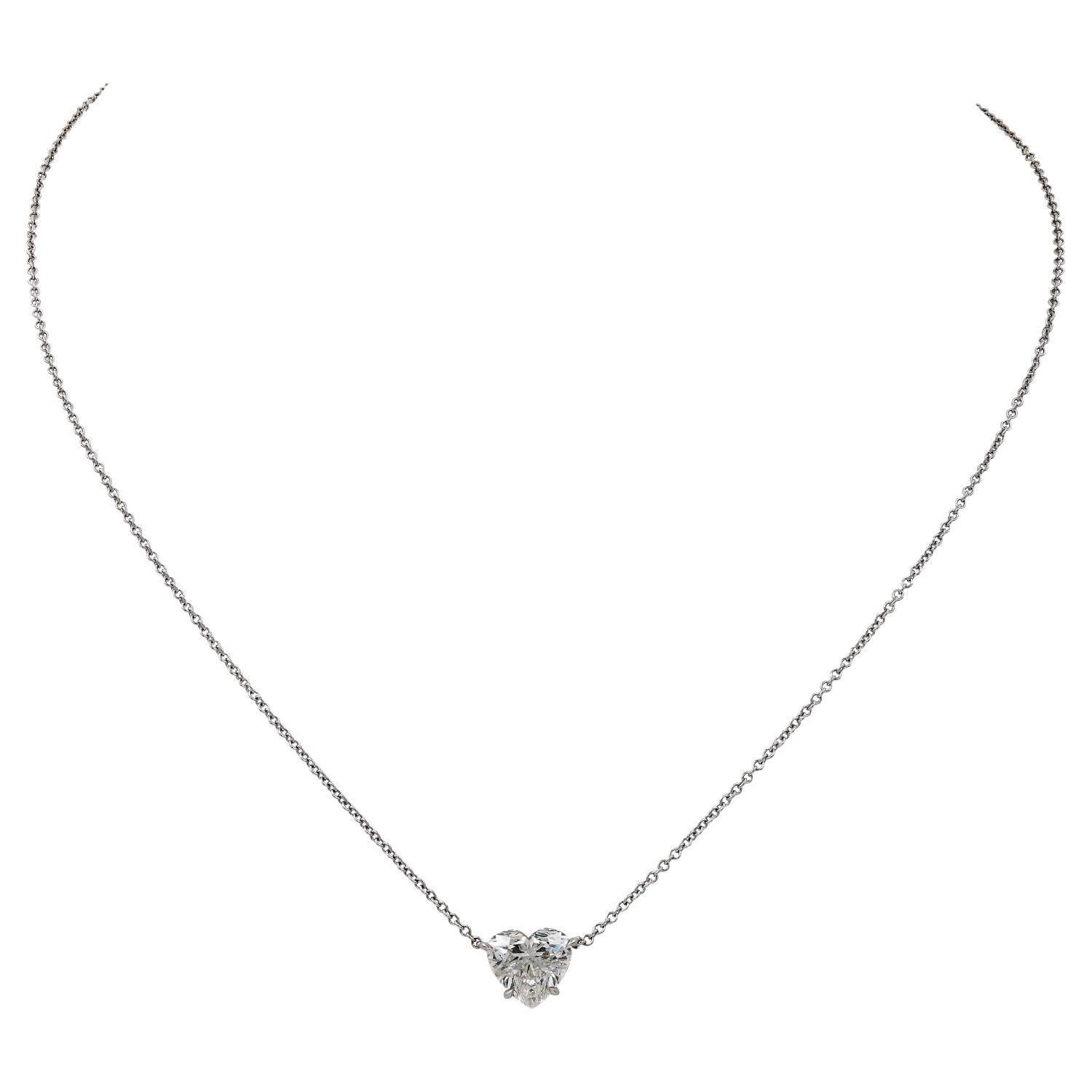 Spectra Fine Jewelry 2.11 Carat Heart-shape Diamond Pendant Necklace For Sale