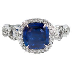 Spectra Fine Jewelry 2.26 Carat Sapphire Diamond Cocktail Ring