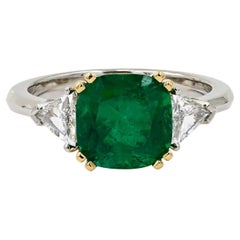 Spectra Fine Jewelry, bague avec diamant émeraude colombienne de 2,34 carats