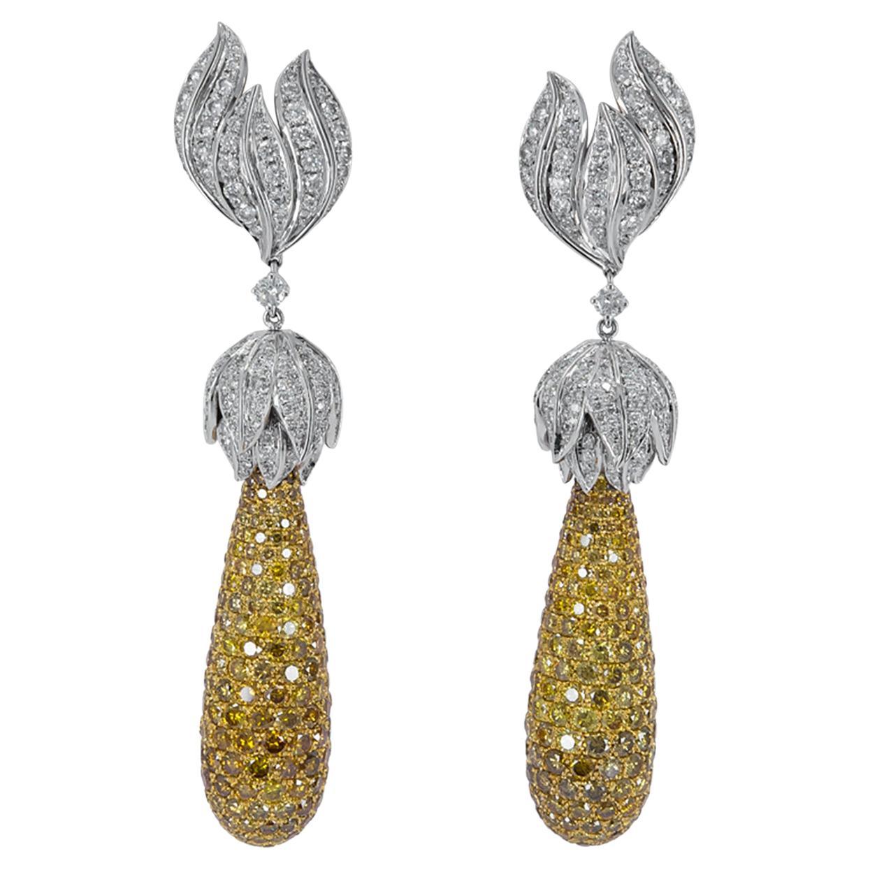 Spectra Fine Jewelry White & Yellow Diamond Earrings
