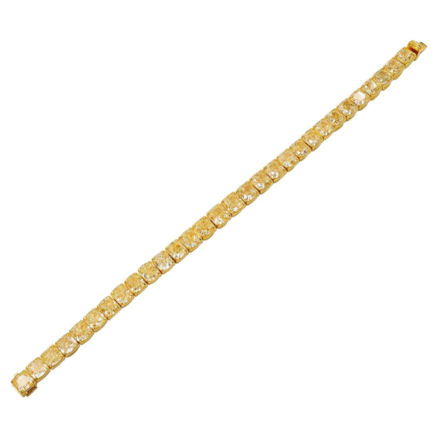 Spectra Fine Jewelry 32.83 Carat Yellow Diamond Bracelet For Sale