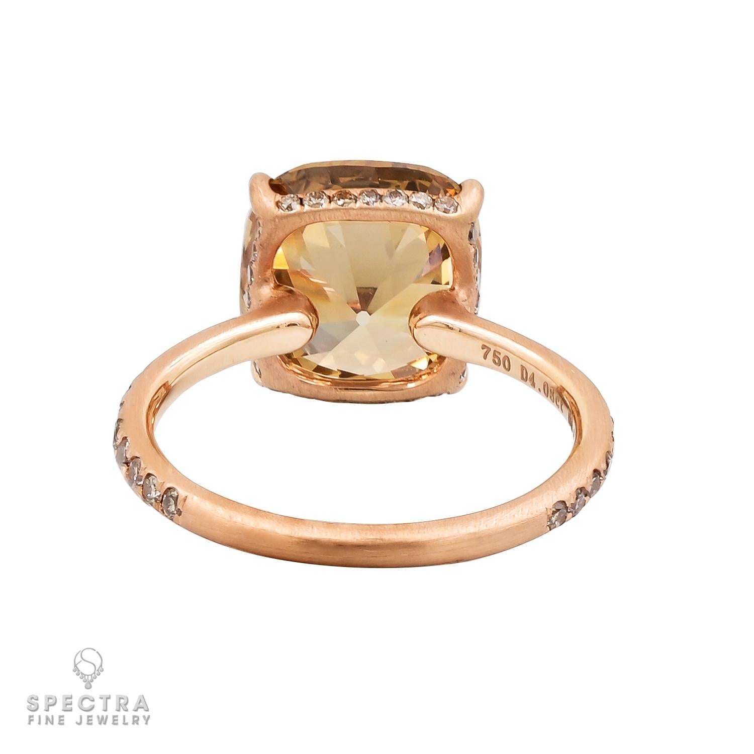 Contemporary Spectra Fine Jewelry 4.08 Carat Fancy Brown Yellow Diamond Engagement Ring For Sale