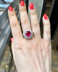 Spectra Fine Jewelry 4.99 Carat Ruby Diamond Cocktail Ring