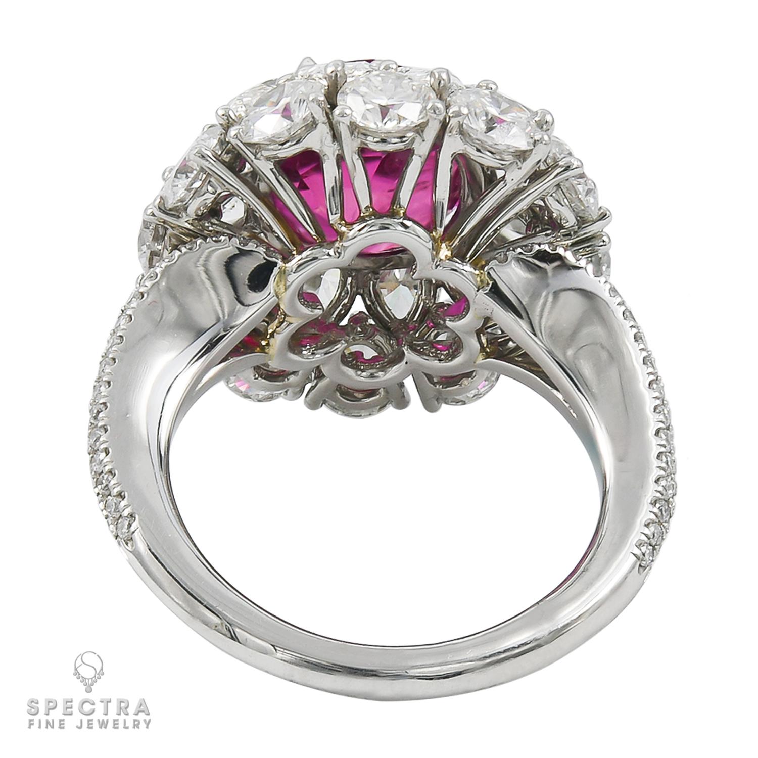Spectra Fine Jewelry 4.99 Carat Ruby Diamond Cocktail Ring In New Condition For Sale In New York, NY
