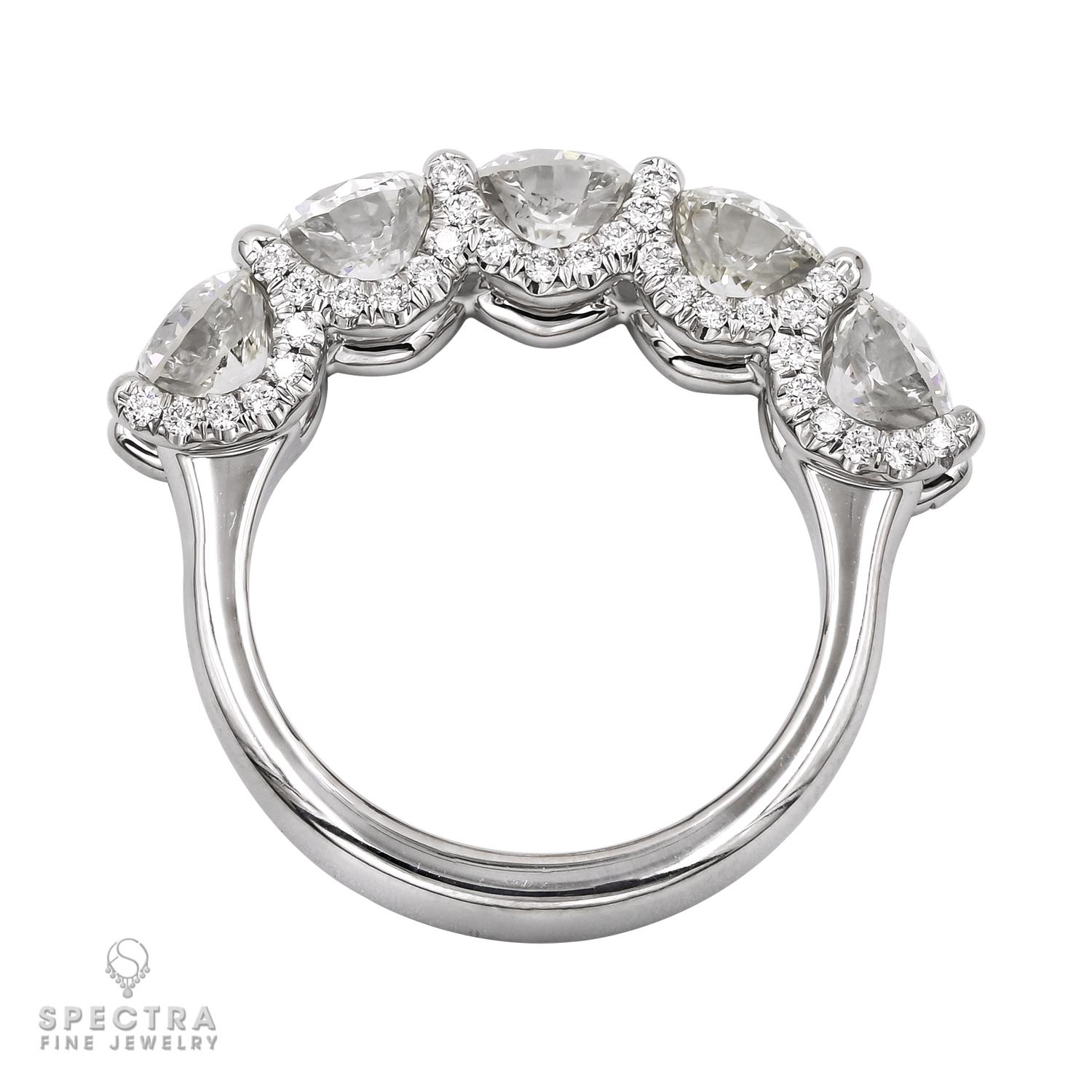 Spectra Fine Jewelry Alianza de Boda Demi Eternity de Diamantes de 5 Piedras Corte brillante en venta