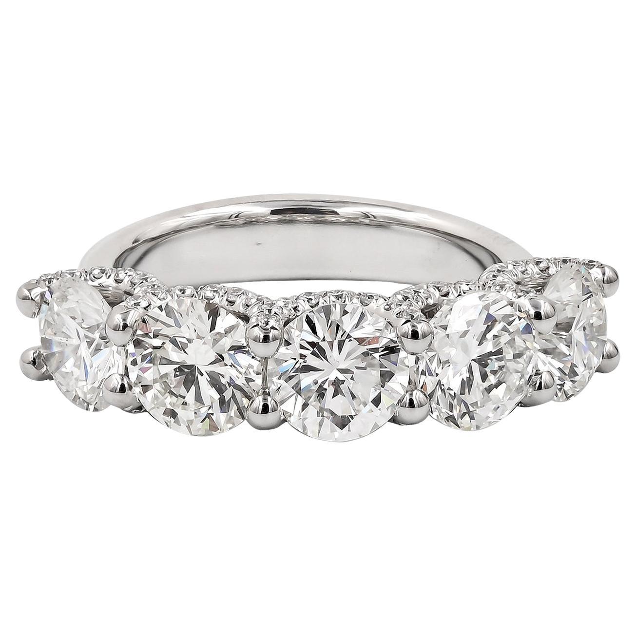 Spectra Fine Jewelry 5-Stein Diamant Demi Eternity Hochzeit Band