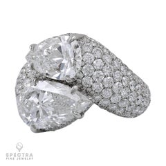 Spectra Fine Jewelry 5.02 and 3.02 Carat Pear-Shaped Diamond Bypass Ring