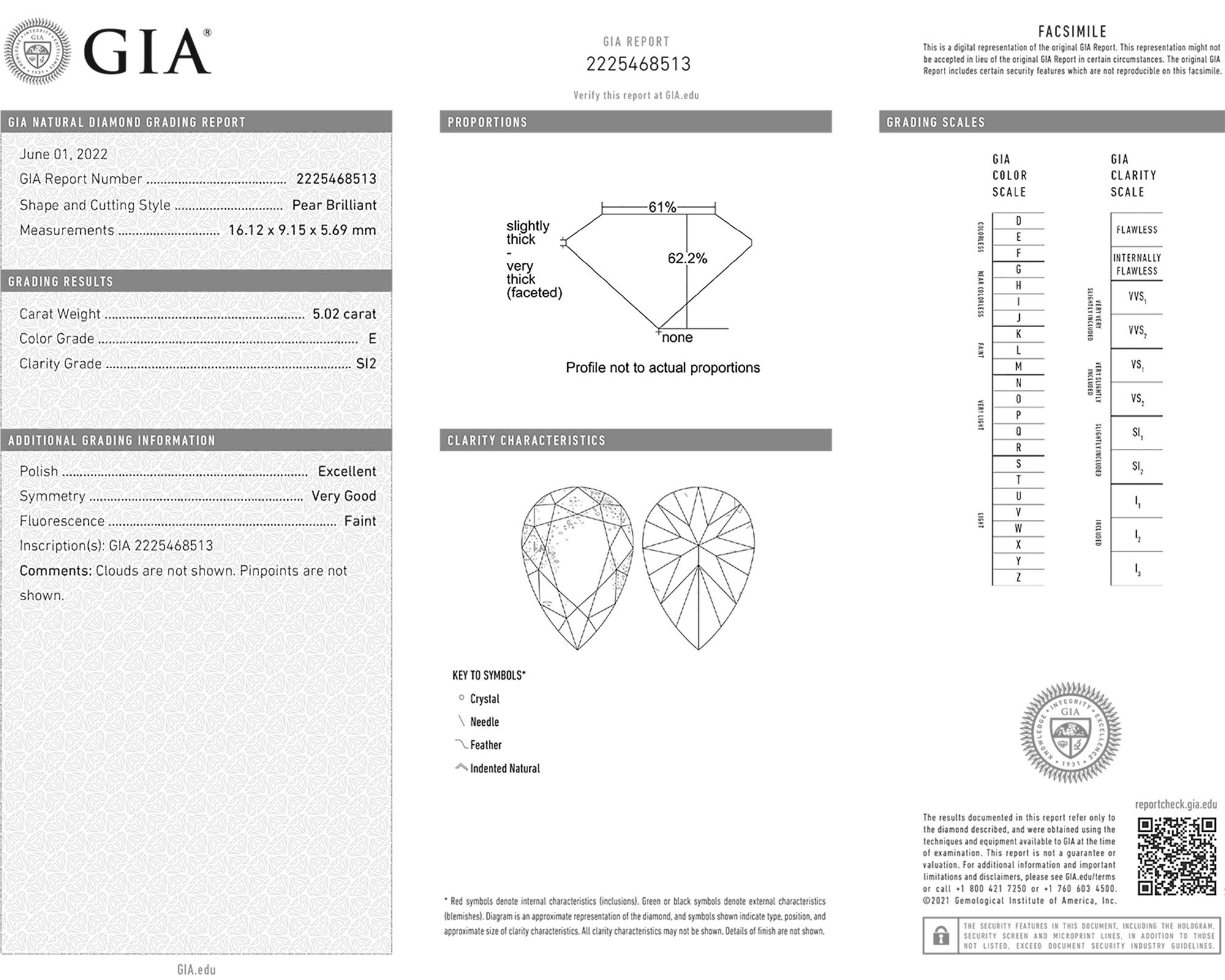 Spectra Fine Jewelry Anello Bypass con diamanti a forma di pera da 5,02 e 3,02 carati In condizioni Nuovo in vendita a New York, NY