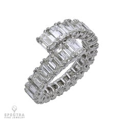 Spectra Fine Jewelry 5.92 Carat Emerald Cut Diamond Bypass Ring