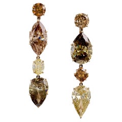 Spectra Fine Jewelry 61.20 Carat Fancy Colored Diamond Drop Earrings