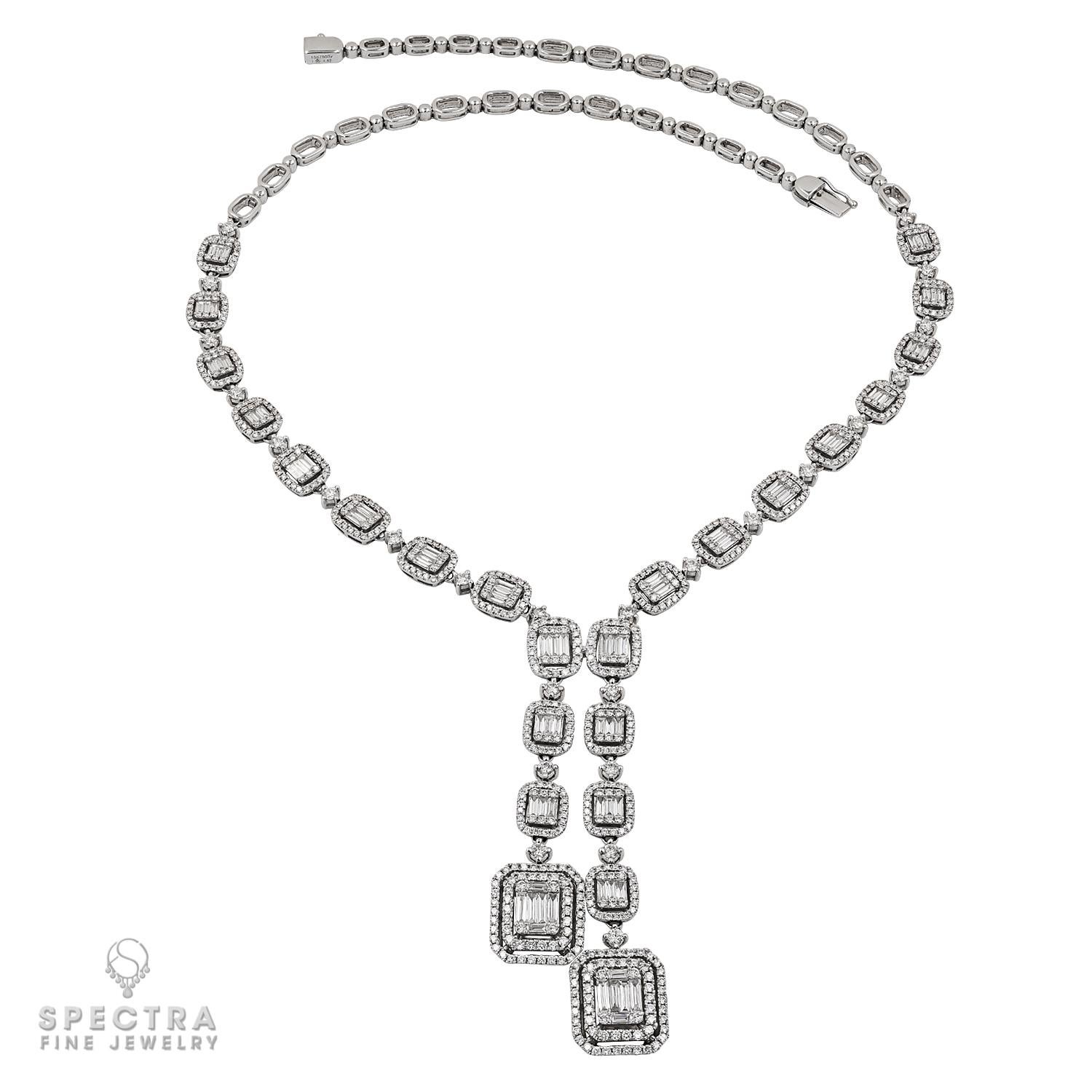 Moderne Spectra Fine Jewelry Collier Cascade à diamants sertis de manière invisible en vente