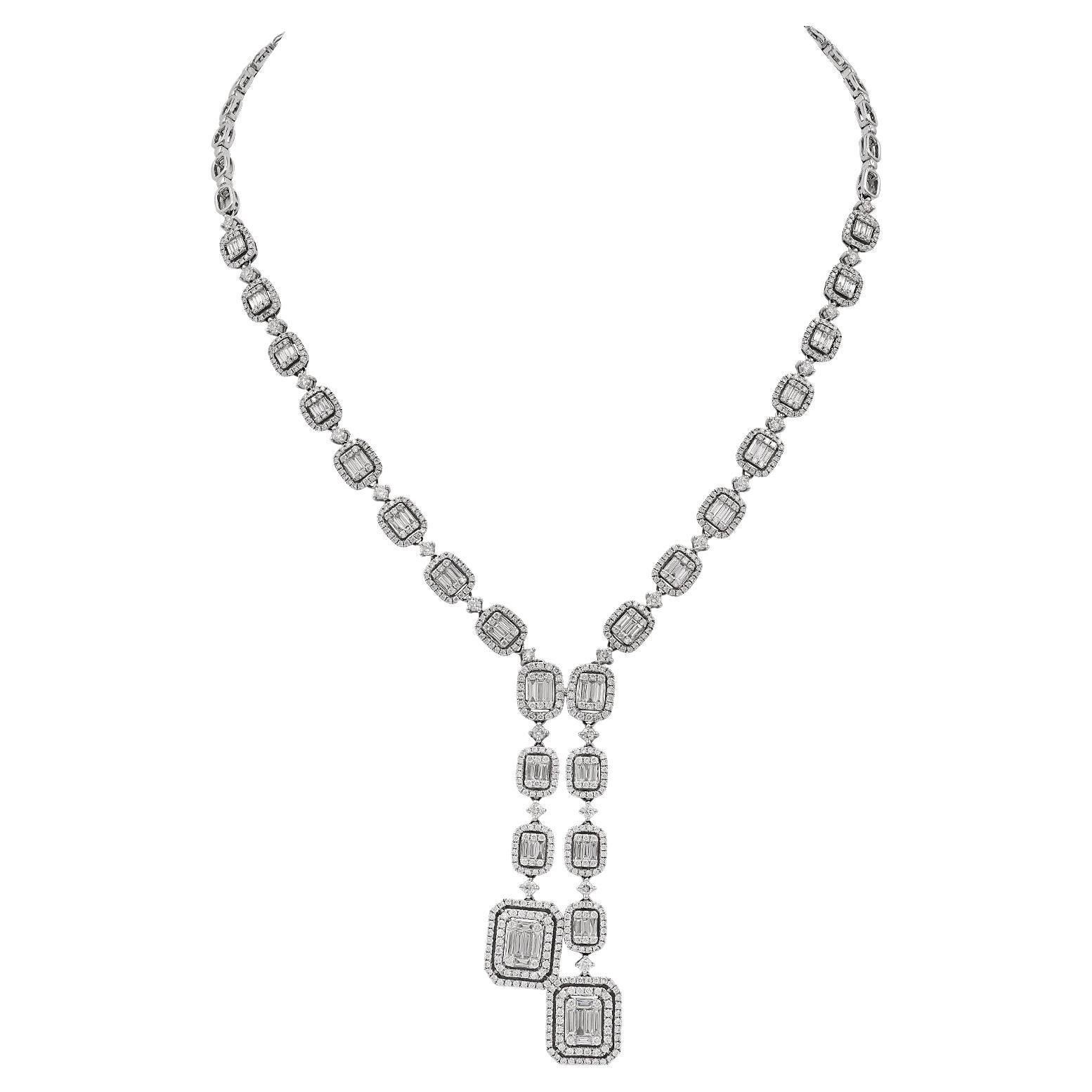 Spectra Fine Jewelry Unsichtbar gefasste Diamant Cascade Halskette