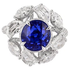 Spectra Fine Jewelry 6,60 Karat Saphir Diamant Cocktail Ring