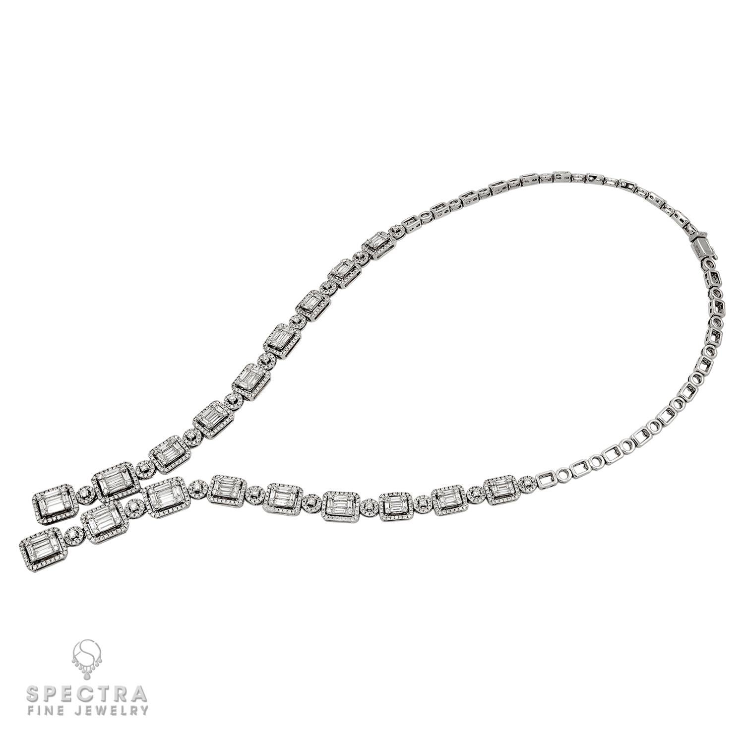 Modern Spectra Fine Jewelry Invisibly-set Diamond Necklace For Sale