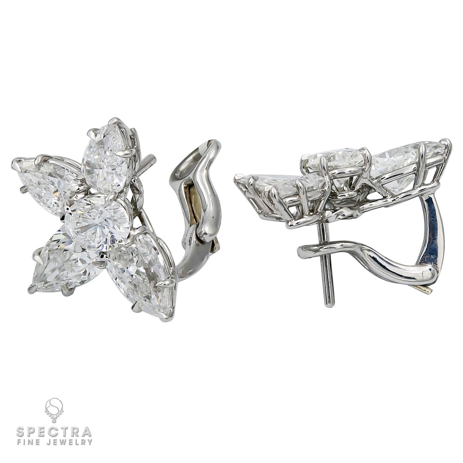 Spectra Fine Jewelry 7,20 Karat Gesamt Diamant-Cluster-Ohrringe mit Diamanten (Zeitgenössisch) im Angebot