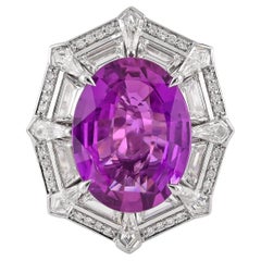 Spectra Fine Jewelry, bague saphir rose de Madagascar de 7,33 carats et diamants