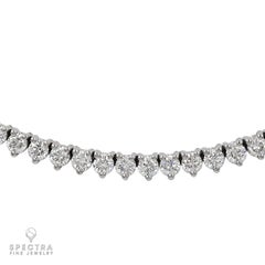 Spectra Fine Jewelry 7.89 Carat Round Diamond Tennis Necklace in 18k Gold