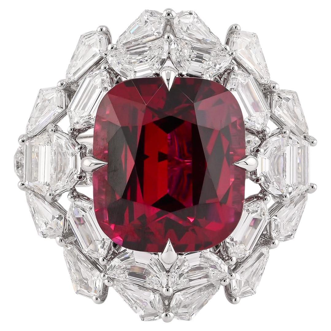 Spectra Fine Jewelry 8.88 Carat Red Spinel Diamond Ring