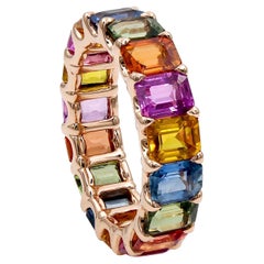 Spectra Fine Jewelry 9.34 Carat Multicolored Sapphire Eternity Band