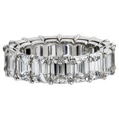 Spectra Fine Jewelry 9,60 Karat Smaragdschliff Diamant Ewigkeitsring