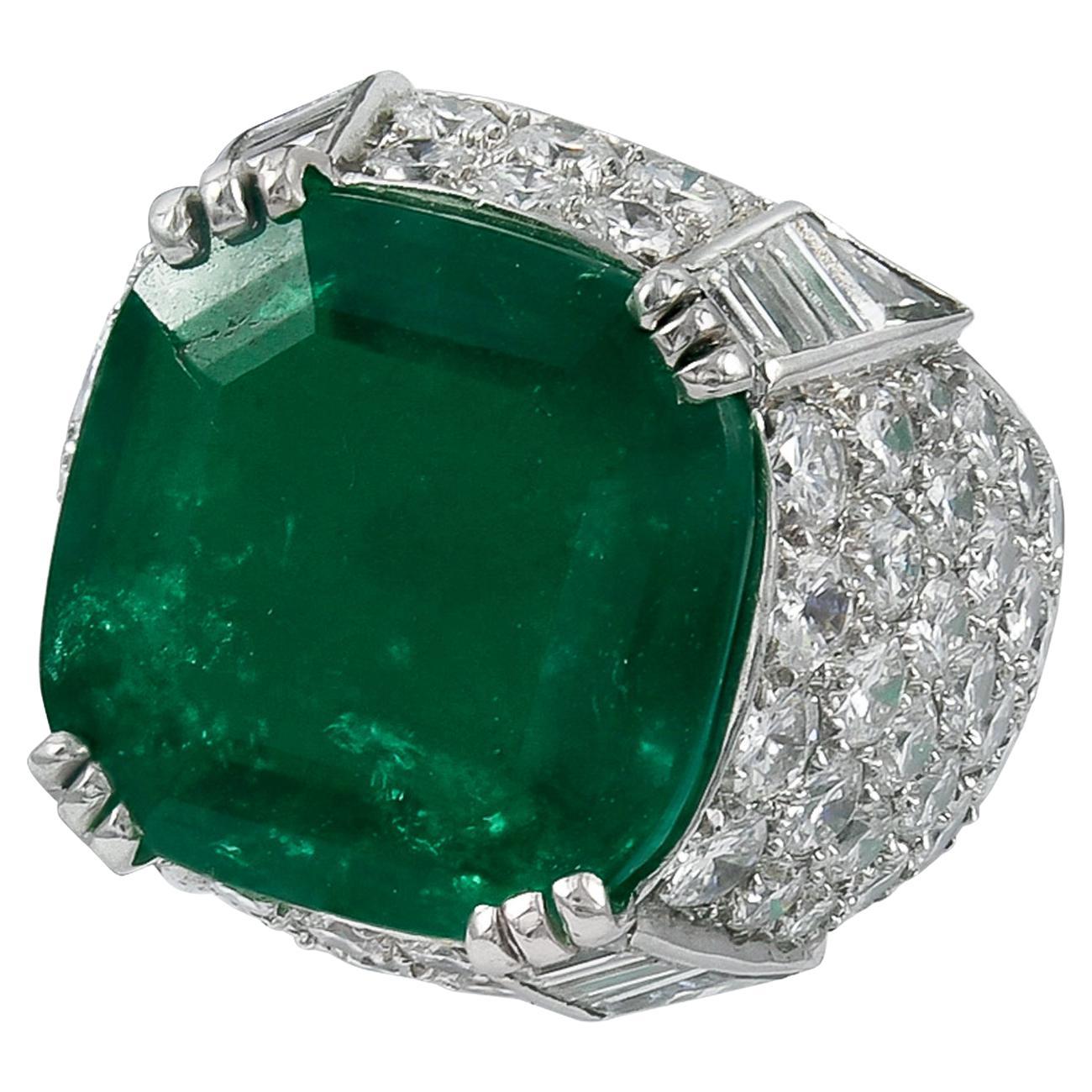 Spectra Fine Jewelry AGL-zertifizierter 11,38 Karat kolumbianischer Smaragdring im Angebot
