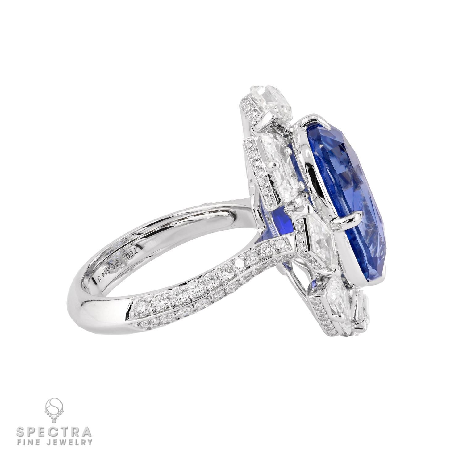 Spectra Fine Jewelry AGL-zertifiziert 13,57 Karat Madagaskar Saphir Diamant Ring im Zustand „Neu“ im Angebot in New York, NY