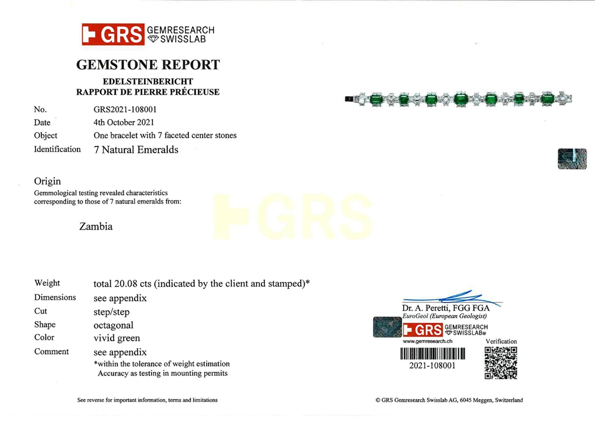 Suite de 4 pièces avec diamants et émeraude de Zambie certifiée GRS en vente 7