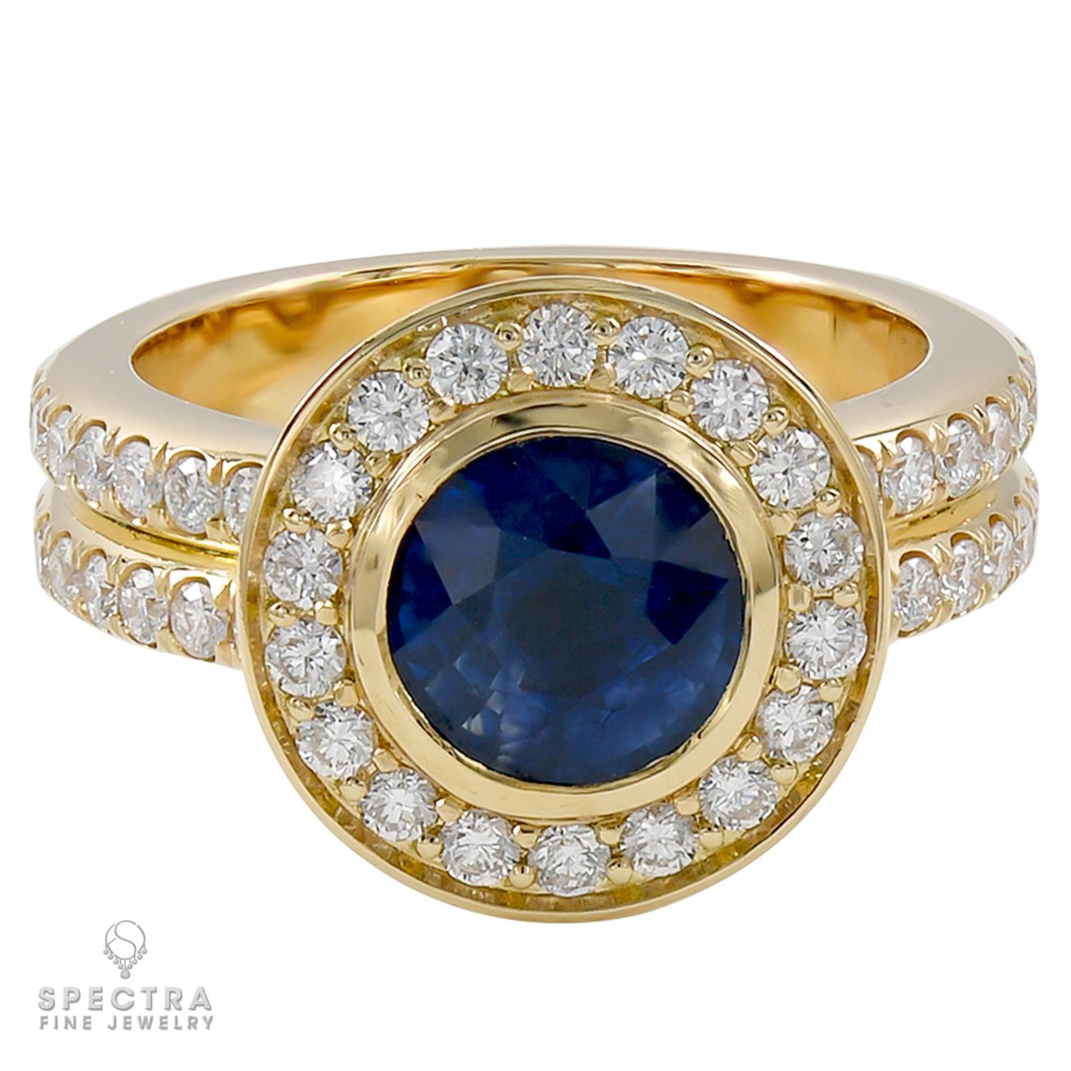 Spectra Fine Jewelry Blaue Saphir-Diamant-Ohrringe Damen im Angebot