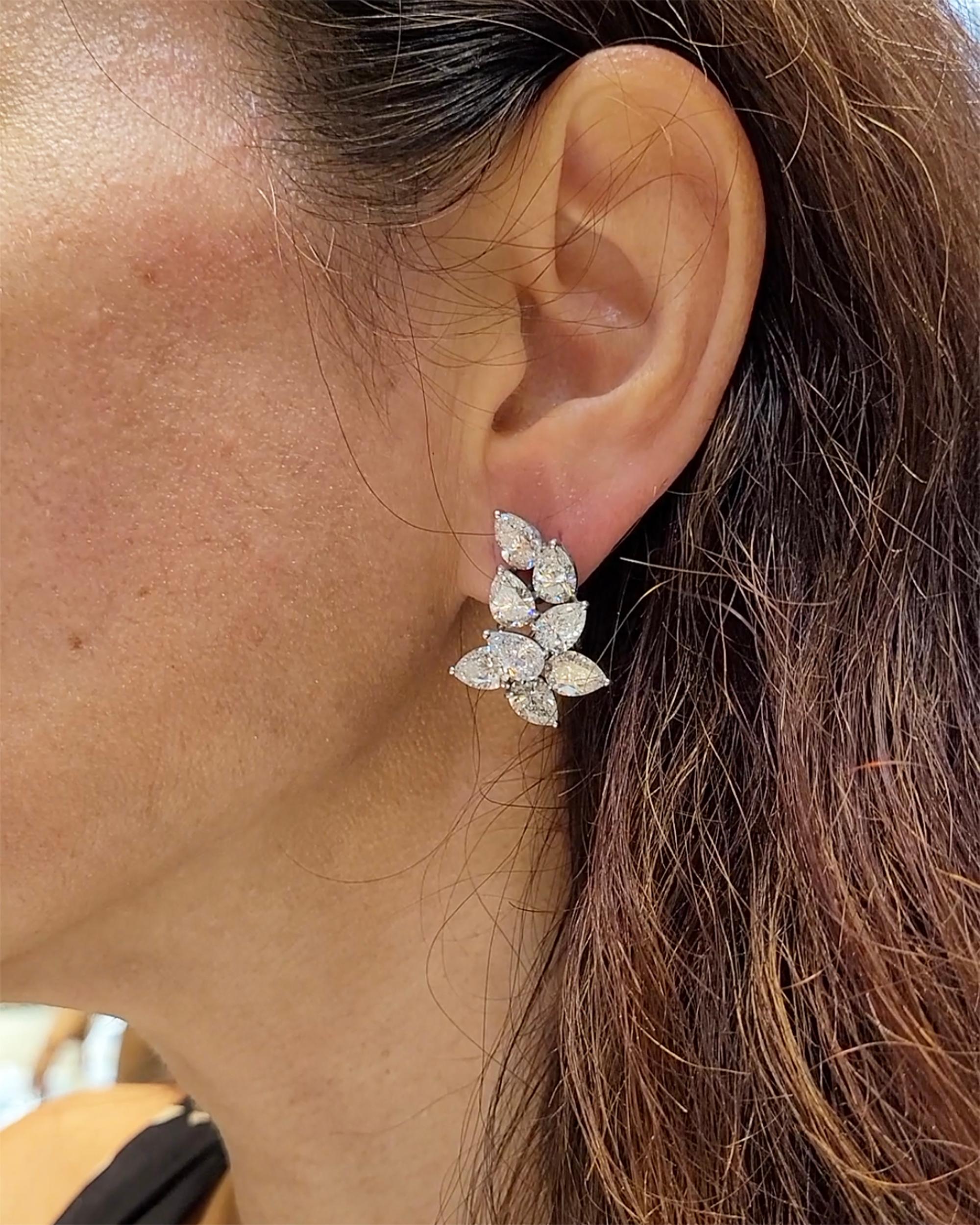 Women's Spectra Fine Jewelry Certified Colombian Emerald Diamond Drop Earrings For Sale
