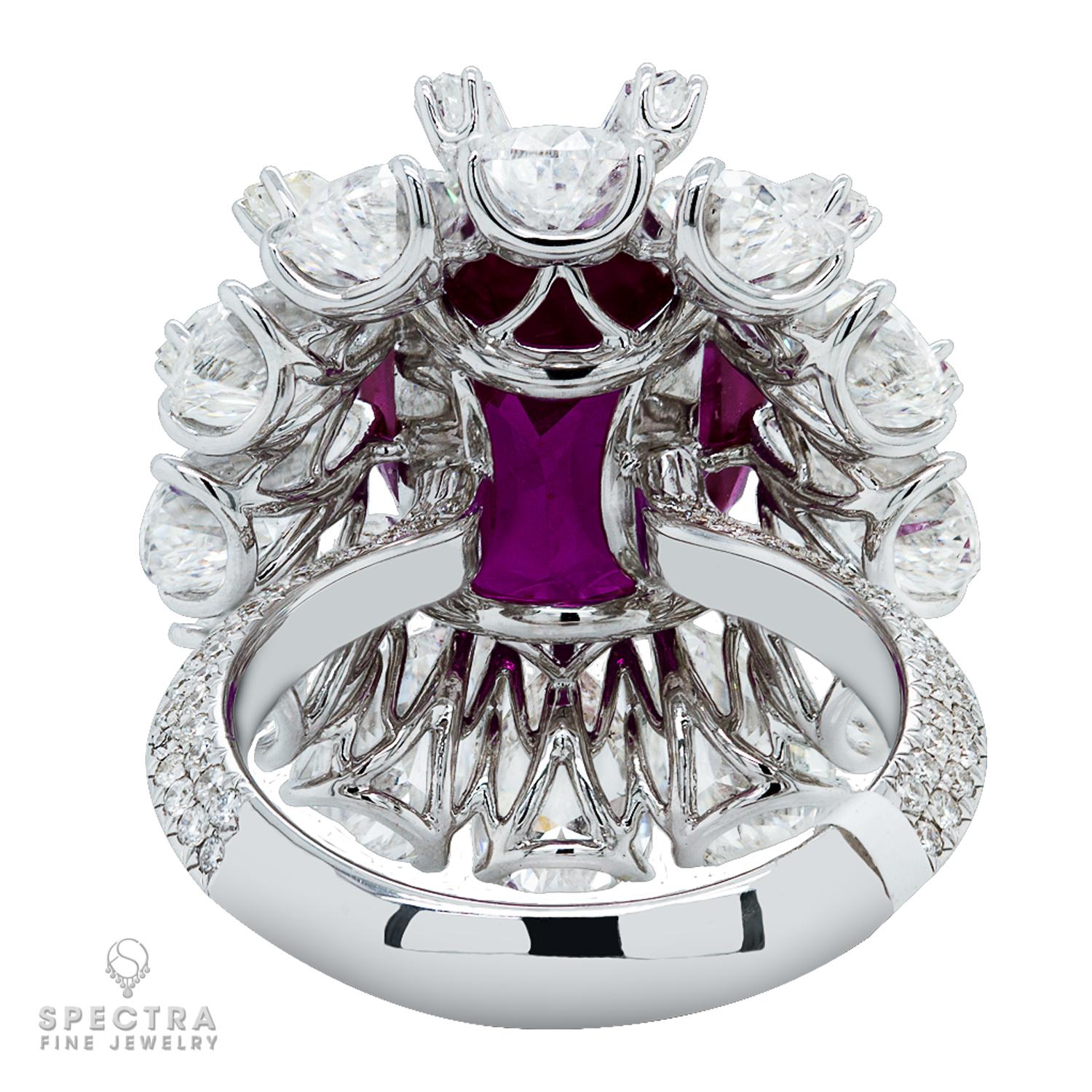 Spectra Fine Jewelry, zertifizierter 10,14 Karat rosa Saphir-Diamantring (Zeitgenössisch) im Angebot