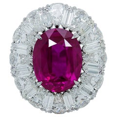 Spectra Fine Jewelry, Certified 10.14 Carat Pink Sapphire Diamond Ring