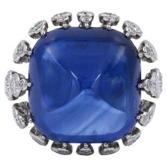 Spectra Fine Jewelry Certified 43.22 Carat Ceylon Sapphire Diamond Ring
