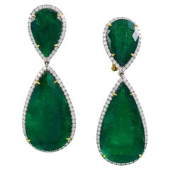 Spectra Fine Jewelry, Certified Colombian Emerald Drop Earrings